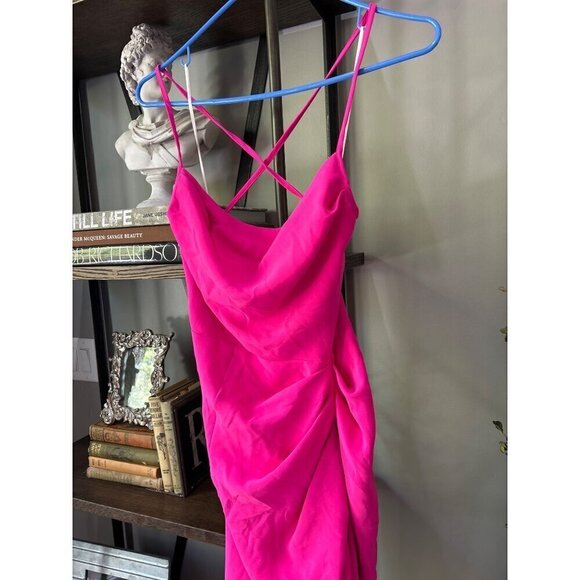 Amanda Uprichard Jasalina Maxi Dress Hot Pink Womens Size Large - Picture 6 of 11